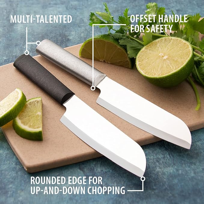 Rada Cutlery Cook's Utility Knife (R140), 4.75" Stainless Steel Blade, Silver Handle, Pack of 2