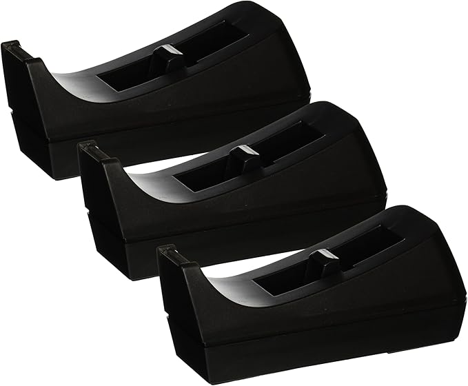 Business Source Standard Desktop Tape Dispenser, Black, 1 in (BSN32954) (Pack of 3)