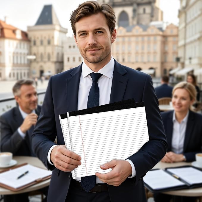2 Pack White 11" x 9.5" Legal Pads College Ruled Notepad Note Pads 30 Sheets Lined Paper Pads 80 GSM Legal Pad Perforated Writing Pads with Sturdy Back for School, Office, Home
