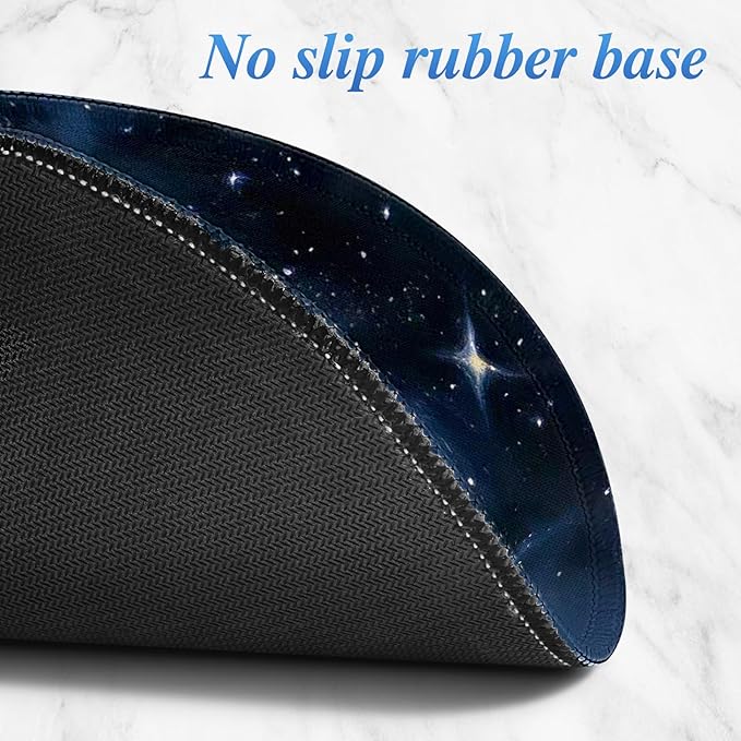Round Mouse pad, high-end Texture, Sewn Edge Design, Anti-Slip Rubber Base. 8.6 x 8.6 inches (Moon)
