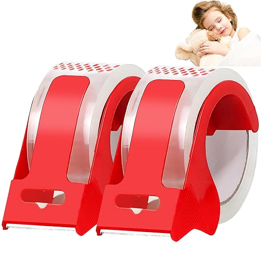 2-Pack Clear Packing Tape with Dispenser, 2.7mil x 1.88 Inches x 55 Yards Heavy Duty Packaging Tape, Strong Adhesive Packing Tape for Moving Boxes, Shipping, Mailing and Storages