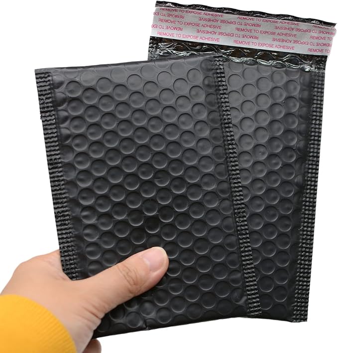 25 Pack 4x6 Inches Small Black Poly Bubble Lined Mailers Padded Shipping Envelopes Self Seal Mailer Waterproof, Shockproof and Dustproof (Black 4x6 Inches-25pcs)