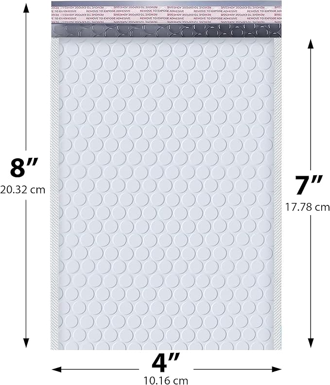 Arctic White Bubble Mailers 4x8 Poly Padded Envelopes #000, 1000 Pack | Fits Trading & Sports Cards, Self-Seal Closure, Cushioned Protection, Water-Resistant Poly, Bulk Pack
