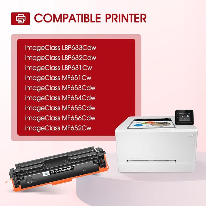 067H 067 Toner Cartridge Set MF654CDW MF656CDW MF650C High Yield Ink | Compatible for Canon Color ImageCLASS LBP632CDW MF655CDW MF653CDW LBP633CDW LBP630C MF652Cdw MF651Cw LBP631Cw Printer 4 Pack