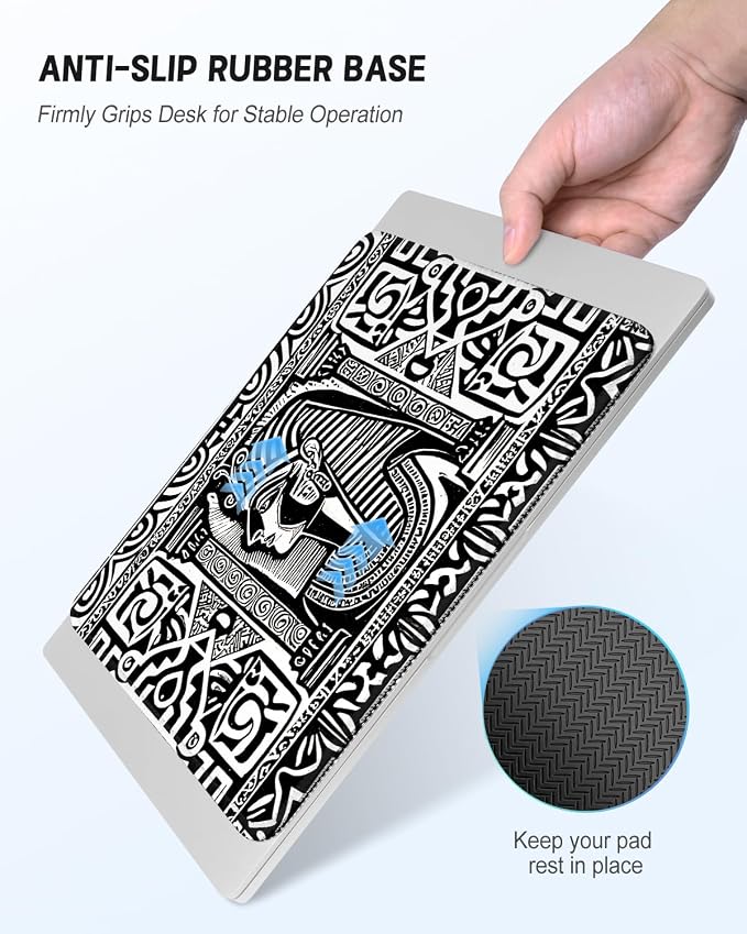 Mouse Pad, Cute Mouse Mat, 10" x 8", Abstract Painting | Square Waterproof Gaming Computer Mat, Textured Top, Stitched Edges, Non-Slip Rubber Base for Office Home Laptop Keyboard