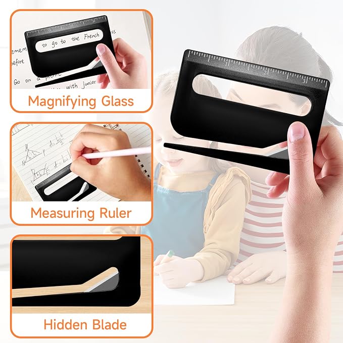 12-Inch A4 Paper Cutter 3-Piece Set with Automatic Safety Guard, Precision Side Ruler, Non-Slip Base – Ideal for Craft Paper Gift Cards Coupons Labels Photos – Durable Black Trimmer for Home & Office