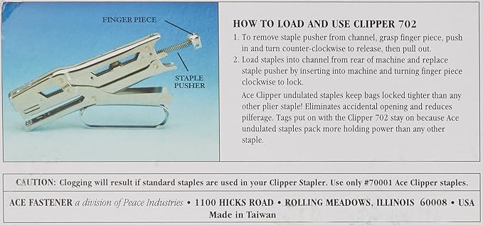 Ace 07020 Clipper Stapler Lightweight 210 Staple Capacity Chrome