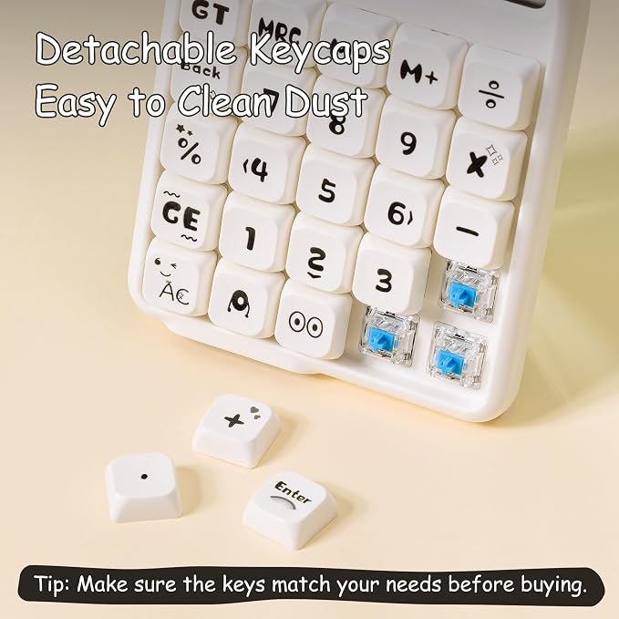 Mechanical Switch Calculator, 12 Digit Large LCD, Big Buttons | Real Mechanical Keypad with Tactile Feedback for Office Work, Study, and Everyday Use