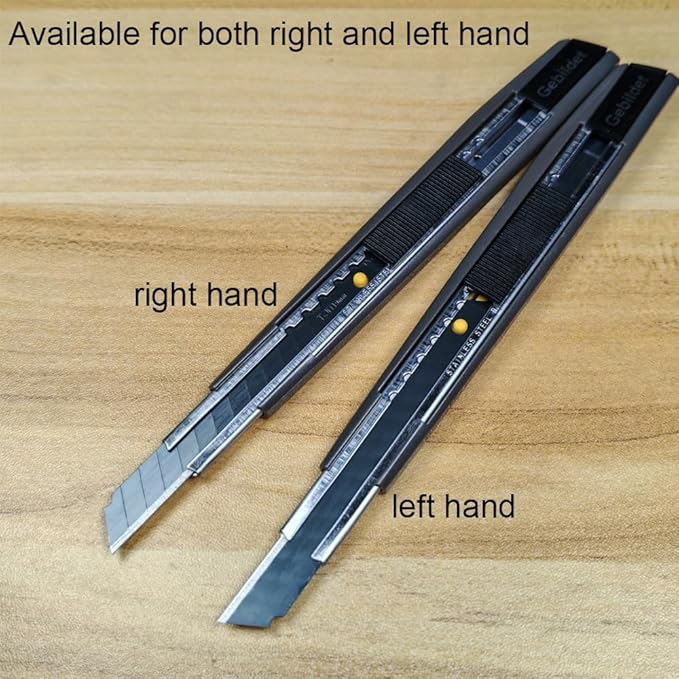 5pcs Right and Left Hand Self-Lock Cutter Knife/Black 9mm Blades /60° Blace Knife/Utility Knife/Graphic Knife (G300)