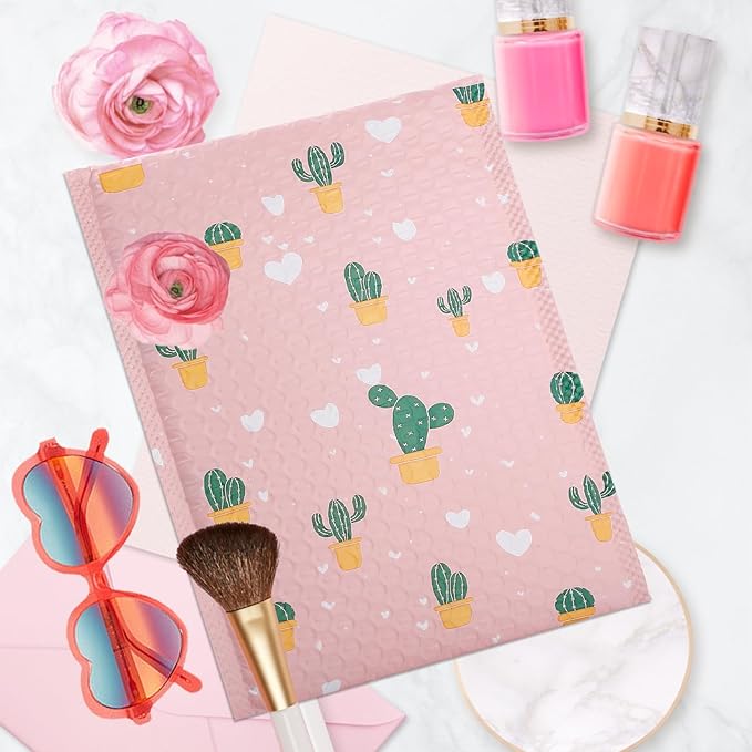 50 Pack Bubble Mailers 6x9 Inch,Self Sealing Adhesive Padded Envelopes,Waterproof Cute Bubble Mailers,Cushioning Shipping Envelopes for Packaging, Mailing, Gifts, Small Business