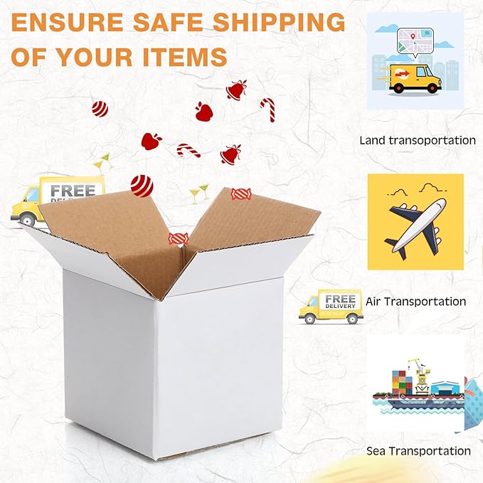 Yeaqee 72 Pcs Shipping Boxes Corrugated Cardboard Small Shipping Boxes for Packaging Mailing Packing Moving Small Business Storage Crafts Gifts(4x4x4 Inch,White)