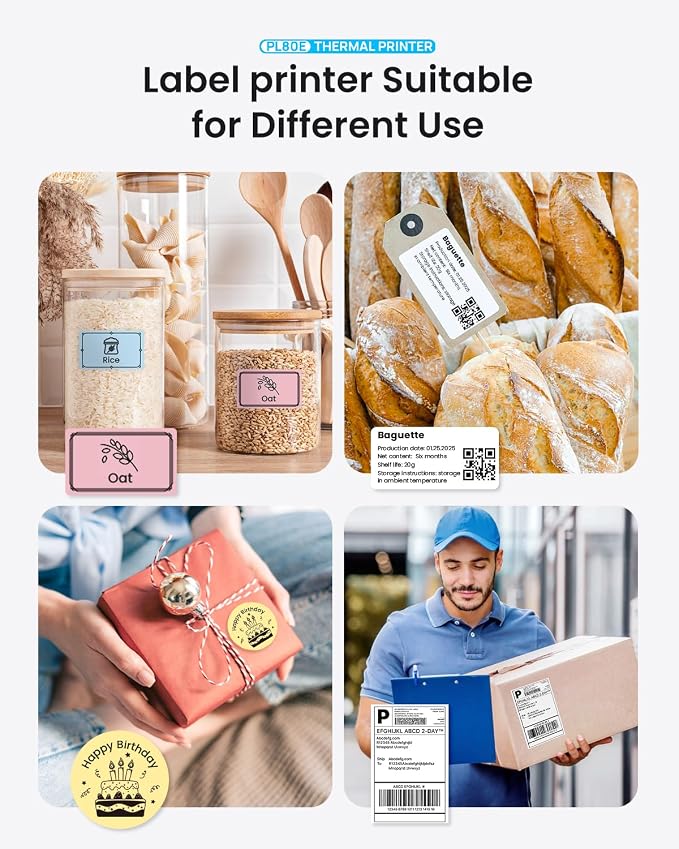 POLONO Bluetooth Thermal Shipping Label Printer, 4x6 Label Printer for Shipping | Good Quality, Faster Speed, High-Efficiency, Easy to Use, Wireless 4x6 Shipping Label Printer for Amazon, Etsy, USPS, Shopify