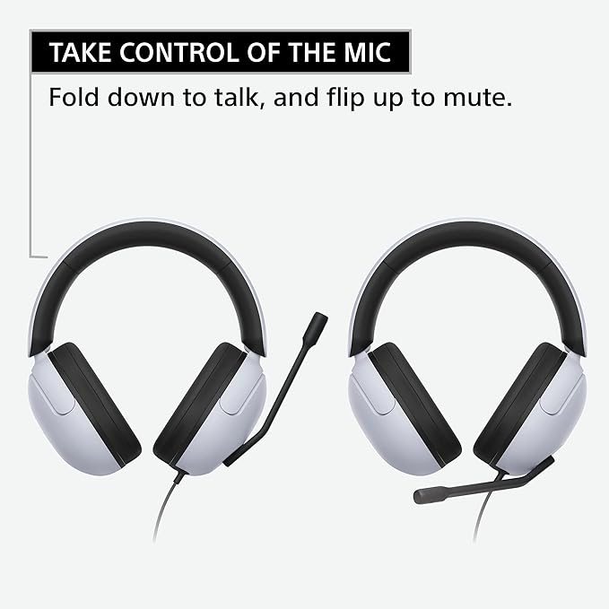 Sony INZONE H3 Wired Gaming Headphones With Mic, PS5 Headphones, Over-Ear, Personalized 360 Spatial Sound, Discord Certified MDR-G300 (White)