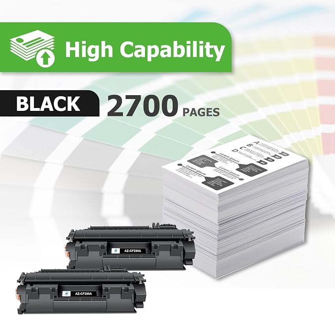 CF280A 80A Toner Cartridge Black CF280X 80X LaserJet Pro 400 M401n M401dn | Compatible for HP CF280A LaserJet Pro 400 M401n M401dn MFP M425dn M401dne M401dw M425dw M401 M425 Toner Printer Ink (2-Pack)