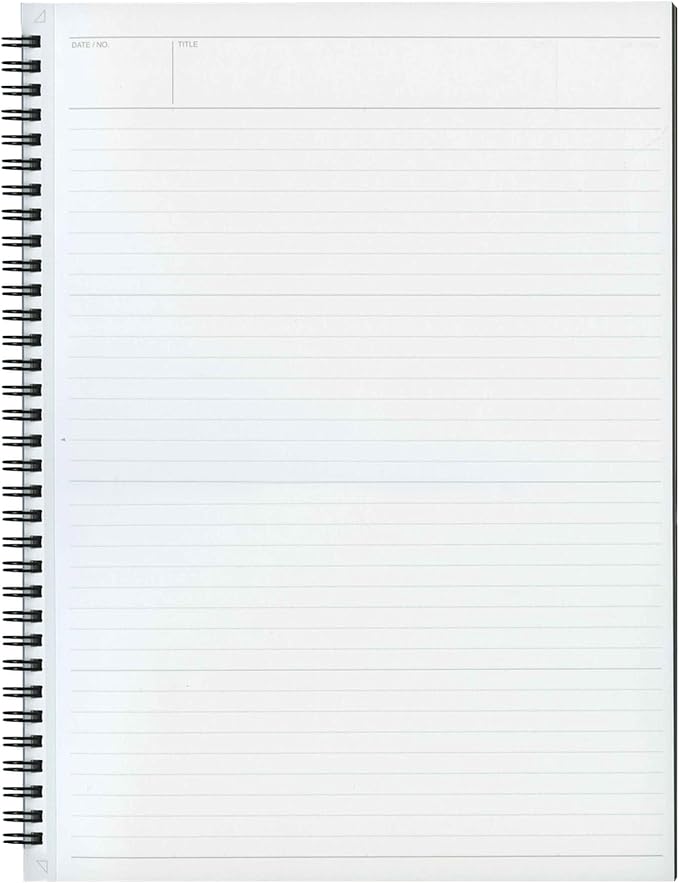 Maruman Mnemosyne Spiral Notebook, 140 Pages, A4 8.27"x11.69", 5mm Dot Grid | Professional Black Cover, Dotted Paper, Twin-Wire Bound To Lay Flat, Perforated Pages, For School & Office, Made in Japan
