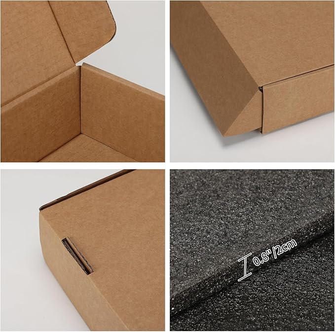 CRUGLA Laptop Shipping Box with Cushioned Foam, Up to 17 inch Corrugated Cardboard Mailer for Laptop Notebook Shipment,1 Pack
