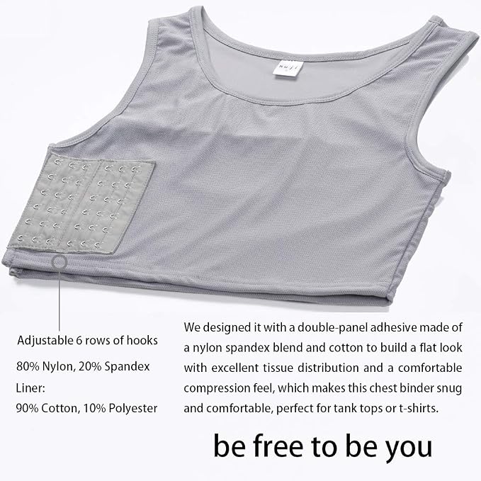 XUJI FTM Transgender Elastic Breathable Half Chest Binder