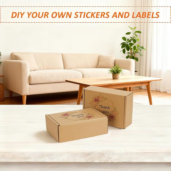 HORLIMER 6x4x2 inches Shipping Boxes Set of 50, Brown Corrugated Cardboard Box Literature Mailer