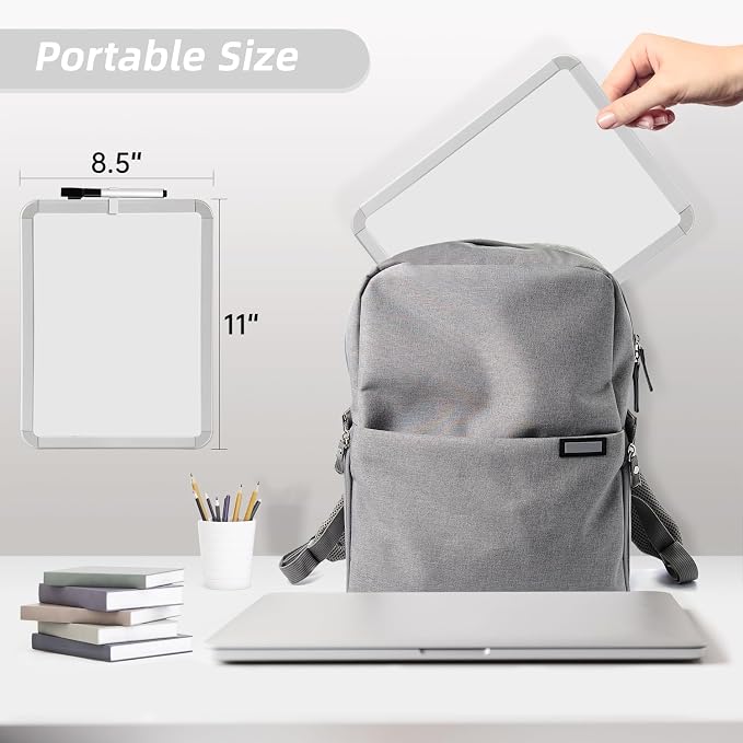 VUSIGN Small Dry Erase Whiteboard, 8.5 x 11 Inches White Board for Students, Fridge, Locker, Mini Dry Erase Board, 8 Pack