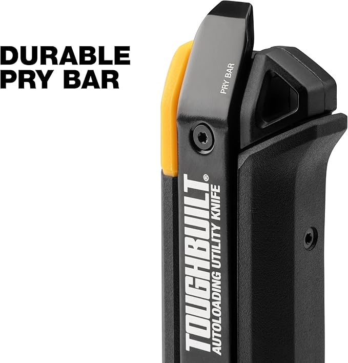ToughBuilt – Autoloading Utility Knife, Heavy-Duty Retractable Knife with Built-In Blade Magazine, Quick-Change Mechanism, and All-Metal Construction (TB-H4-10-A)