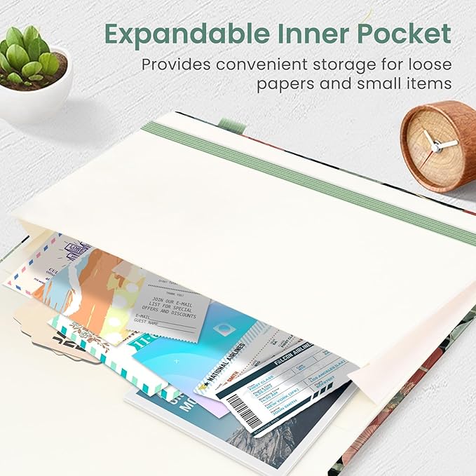 Taja Pretty Lined Journal for Women, Aesthetic Cute Hardcover Leather Journal for Writing, A5 College Ruled Notebook for Work & Note Taking, Perfect for Office School Home, 160 Pages, Poppy Garden