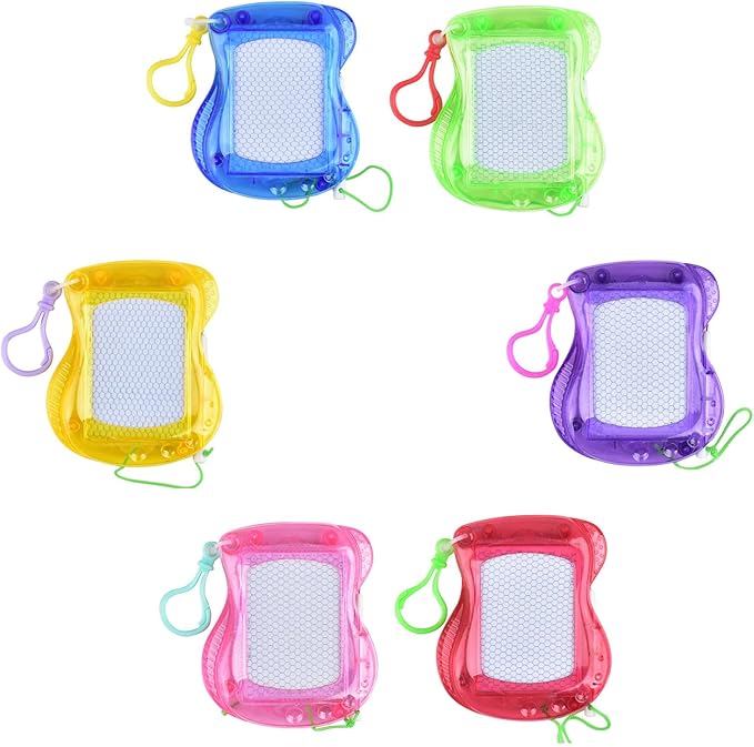 6Pieces Creative Whiteboard Keychain Set Doodles Board Keychain Drawing Board Keyring Suitable for School Travel Art