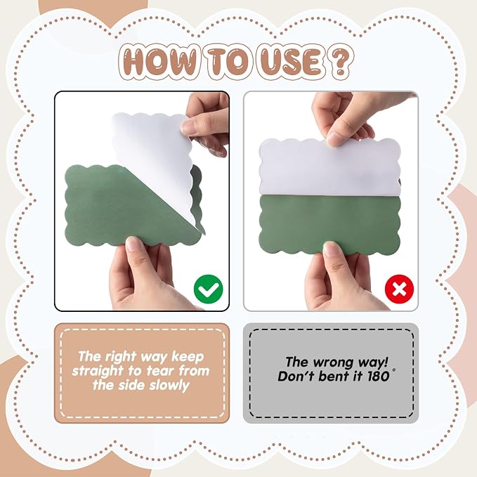 Eaasty 8 Pack Scalloped Sticky Notes 3" X 5" Vintage Memo Pads | Vintage Aesthetic Wavy Edges, Self-stick for School Office Desk, 240 Sheets Bulk, Cute Design for Reminders Planning