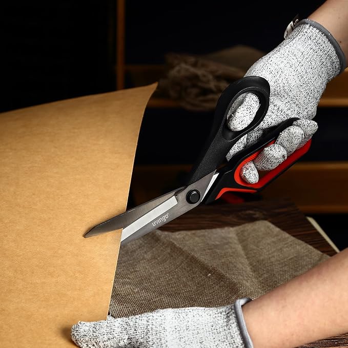LIVINGO 9-Inch Industrial Scissors - Heavy Duty All Purpose Shears | Non-Slip Grip with Stainless Steel Blades for Cardboard, Fabric, Leather, Packaging, Workshop and Home Projects