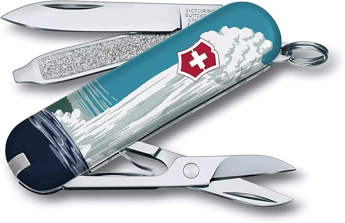 Victorinox Classic SD Swiss Army Knife, Compact, 7 Functions, Swiss Made Pocket Knife with Small Blade, Screwdriver and Key Ring - Yellowstone National Park