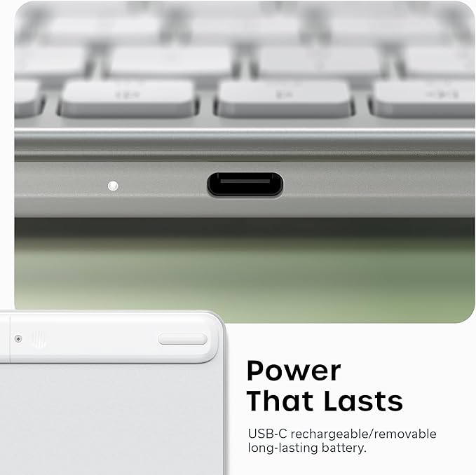 Satechi Slim EX1 Wireless Keyboard, Compact Keyboard for Mac, Windows, Android, Multi-Device 4-in-1 Connectivity (3X Bluetooth + 2.4GHz), Instant OS Remap, USB-C Rechargeable Battery, Silver