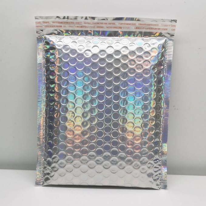 100 PCS 5 x 6 Inch Metallic Bubble Mailers, Silver Padded Mailing Envelopes, Practical Self Seal Aluminum Film Shipping Envelopes for Packing, Mailing
