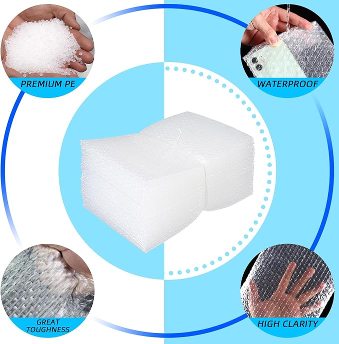 50Pack 8x12" Clear Bubble Out Bags, Double-Wall Cushioned Pouch for Packing | Double-Wall Shockproof Bubble Cushioning,Lightweight Durable,Ideal for Shipping,Moving Fragile Small Items Storage