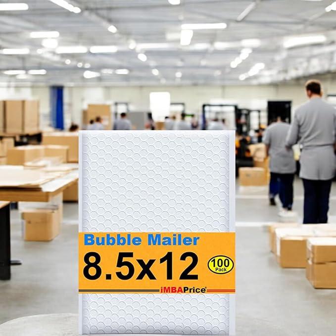 iMBAPrice 100#2 (8.5" x 12") Pure White Color SELF Seal Poly Bubble MAILERS Padded Shipping ENVELOPES (Total 100 Bags)