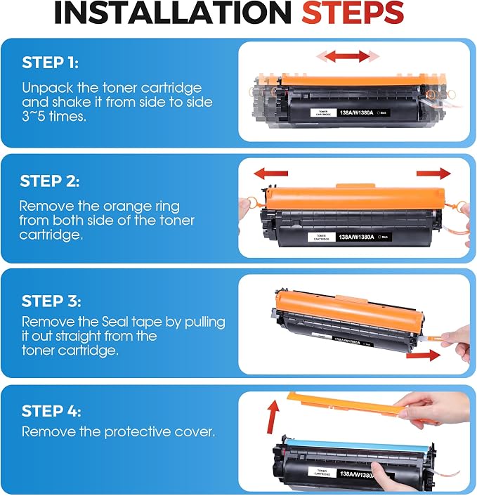 138A W1380A Black Toner Cartridge (with Chip) - W1380A 138X | Replacement for HP 138A W1380X Toner Cartridge Work for HP Pro 3001dw 3001fdw MFP 3101fdw Series Printer Ink ( 2-Pack )