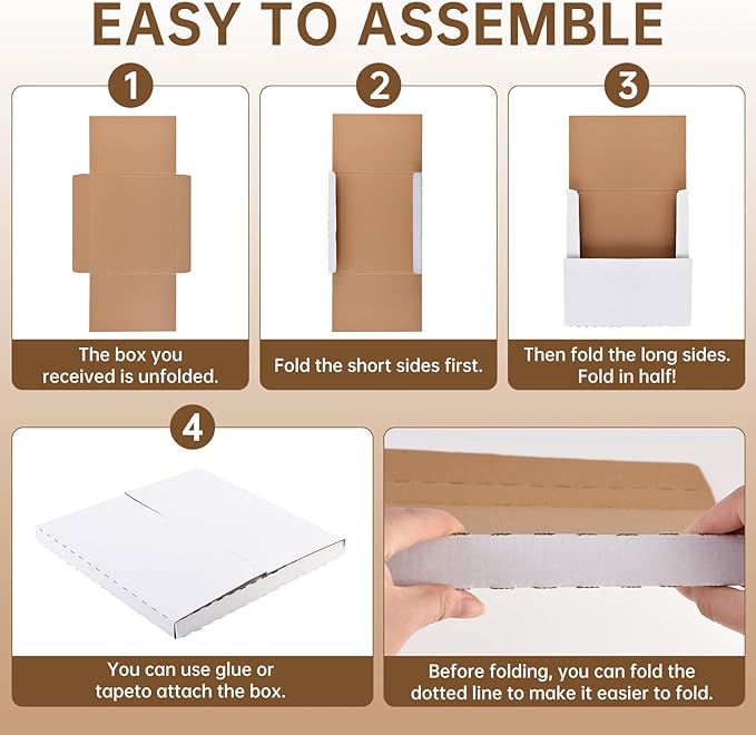 22-Pack Vinyl Record Mailers - 12.6x12.6x1 Inch Vinyl Record Shipping Boxes for LP Records, Photos & Stamp Collection (22) Vinyl Mailers