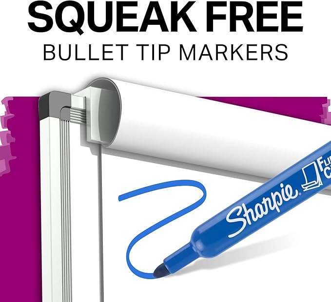 Sharpie Flip Chart Markers, Bullet Tip, Assorted Colors, 24 Count - Low-Odor, Squeak-Free, Home, Office, Back to School, Teacher Supplies, Pack of 3