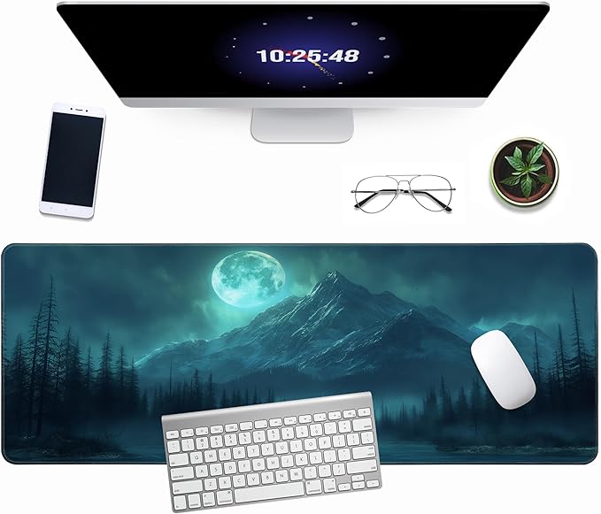 Fog Forest Mouse Pad Gaming Mousepad Non-Slip Rubber Base Keyboard Pad Desk Mat for Home Office, 31.5 x 11.8 in