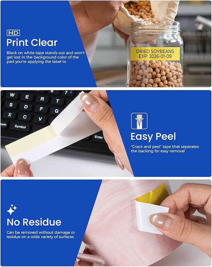 TZe-651 Compatible with Brother Label Maker Tape 24mm 0.94" Yellow TZ Tape | Compatible P Touch TZe Laminated Black on Yellow for PT D600 D610BT P710BT P750W P700 P900W, 1 Inch x 26.2 feet, 6-Pack