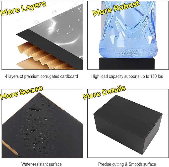 6x4x4 Inch Small Shipping Boxes 30 Pack, Black Corrugated Cardboard Box, Mailing Packaging Boxes for Small Business