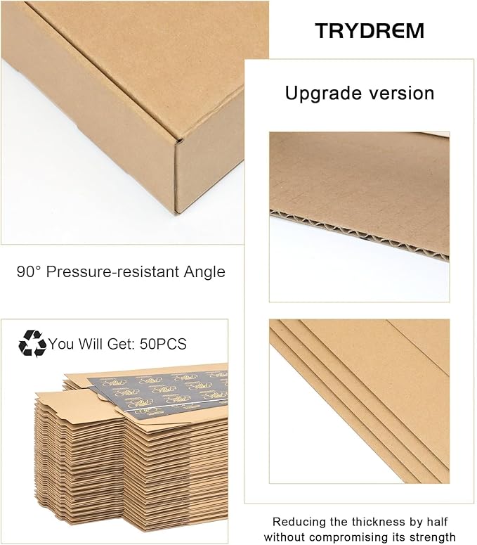 50 Pack Small Shipping Boxes, 6x4x2 Inch Brown Cardboard Boxes for Small Business