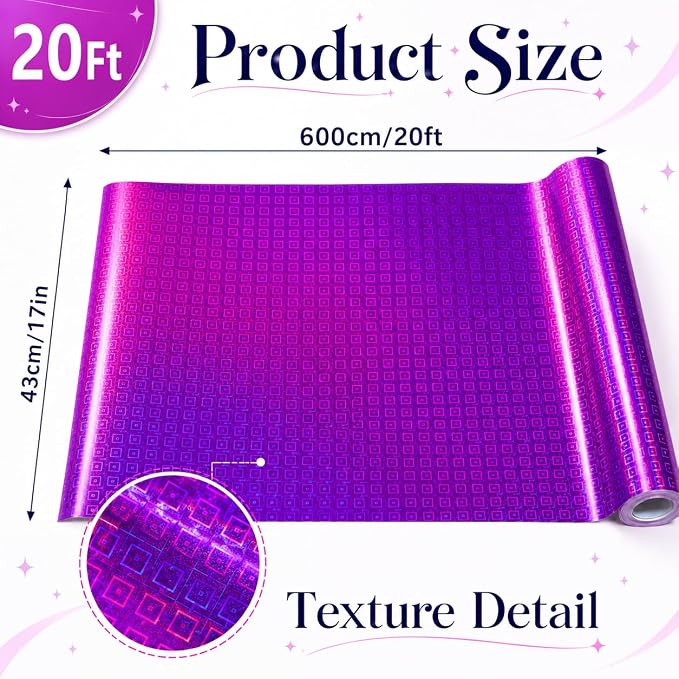 Purple Iridescent Bulletin Board Paper Roll,17" x20 Ft Bulletin Board Background Paper Roll,Fade Resistant Wrinkle Resistant Poster DIY Crafts Paper Glitter Wallpaper Classroom Office Home Dec