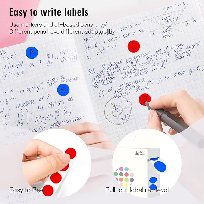 PARLAIM 1/2" Circle Dot Stickers 2 Rolls Pack 2000 Color Coded Labels for Home Commerce Business, Red + Blue