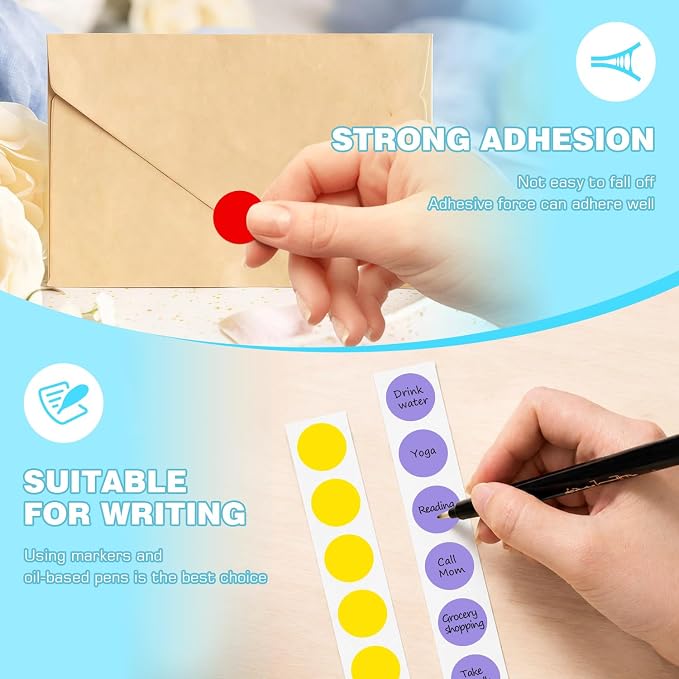 3/4 Inch Color Coding Label Stickers,4000PCS Circle Inventory Sticky Dots Sticker(8 Colors)