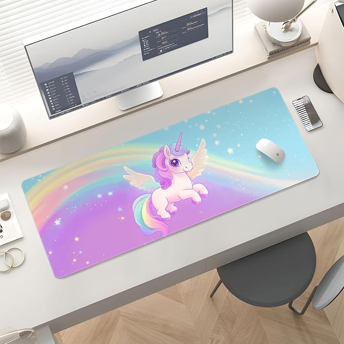Mousepad Desk Mat Gaming Large Keyboard Cute Office Desktop Computer Laptop Cartoon XXL Long Giant Big Kawaii Aesthetic Girly Pretty Design Women Girl Gamer Oversized Wide 30x12'' Mousepad