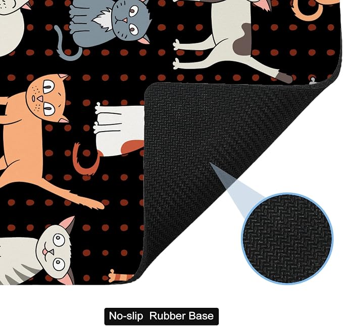 Small Mouse Pad Cute, Mini Mouse Pads for Wireless Mouse and Laptop, Travel Mousepad with Designs - Funny Cats, Portable Mouse Mat with Non-Slip Rubber Base and Waterproof Cloth - 5.5 x 7 in