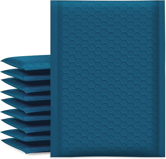 UCGOU Bubble Mailers 5x8.6 Inch Usable Size 5x7 Inch Navy Blue 50 Pack Padded Envelopes Small Business Mailing Packages Self Seal Adhesive Waterproof Boutique Shipping Bags for Jewelry Makeup Supplies