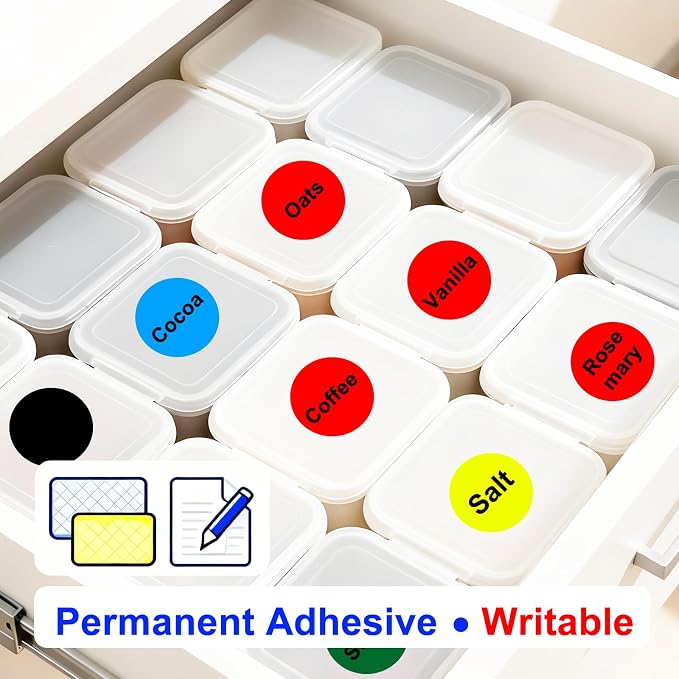 1000 Pcs Round Stickers 1 Inch Color Circle Dot Stickers Code Labels for Office Shop Yard Sale Home Classroom Marking (Red, 1 inch)
