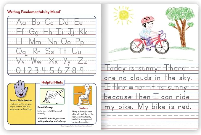 Mead Primary Composition Book, Primary Ruled Journal, Grades K-2, 7-1/2" x 9-3/4", 100 Sheets per Comp Book, Colors Will Vary, 12 Pack (610054-ECM)