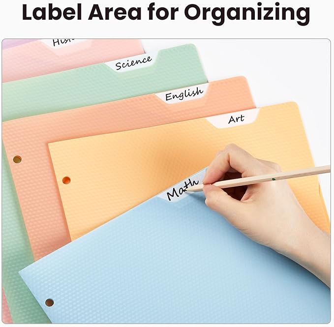 Sooez 2-Pocket Folders with Pockets, Plastic Heavy Duty, Fits 3-Ring Binder | 1 Pack Pockets Folder for 3 Ring Binder with Writable Label, Letter Size, Oragne