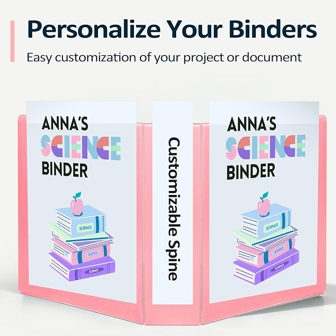Sooez 3 Ring Binder 2 Inch, D-Ring Binder with Pocket, Light Green, 8.5x11 | Holds 520-Sheet of Letter Paper, Extra Durable, PVC-Free, Clear View Cover, Interior Pockets, Eco-Friendly, School, Office